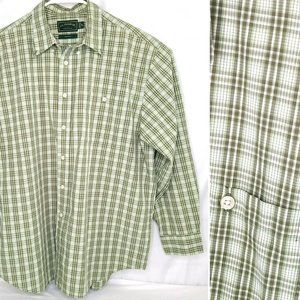 C.C. Filson Co. Mens XL Long Sleeve Olive Plaid Button Down Shirt 100% Cotton